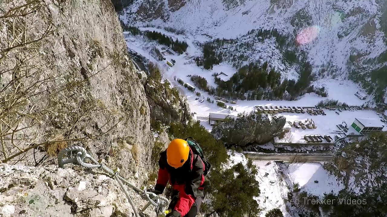 Via ferrata Astragalus en hiver - Pierre Glod, Munticelu